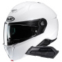 Casque Modulare Apribile HJC i91 Pearl White+ Kit Bluetooth Smart 21B Flat Black