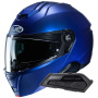 Casque Modulare Apribile HJC i91 Semi Flat Metallic Blue+ Kit Bluetooth Smart 21B Flat Black