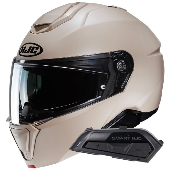 Modulare Apribile HJC i91 Semi Flat Sand Beige+ Kit Bluetooth Smart 21B Flat Black Modulare Apribile HJC i91 Semi Flat Sand Beige+ Kit Bluetooth Smart 21B Flat Black
