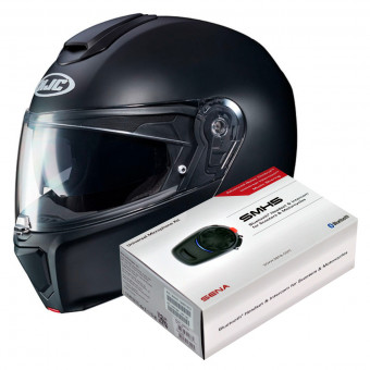 Modulare Apribile HJC RPHA 90 S Black + Kit Bluetooth SMH5
