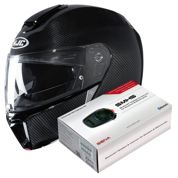 Modulare Apribile HJC RPHA 90 S Carbon Black + Kit Bluetooth SMH5