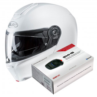 Modulare Apribile HJC RPHA 90 S Pearl White + Kit Bluetooth SMH5