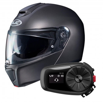 Modulare Apribile HJC RPHA 90 S Semi Flat Titanium + Kit Bluetooth 5S Solo