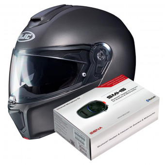 Modulare Apribile HJC RPHA 90 S Semi Flat Titanium + Kit Bluetooth SMH5