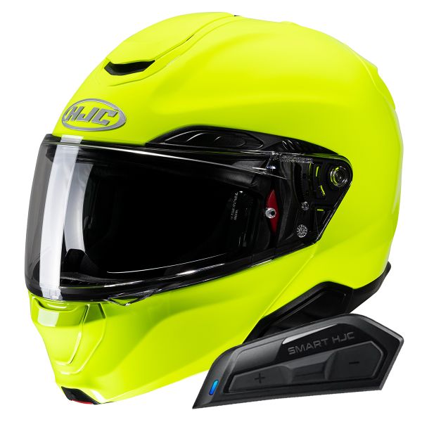 Modulare Apribile HJC RPHA91 Fluorescent Green + Kit Bluetooth Smart 11B