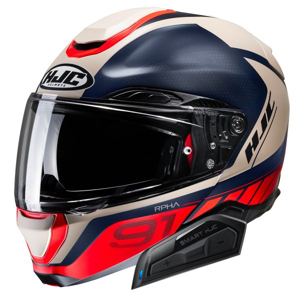 Modulare Apribile HJC RPHA91 Rafino MC1SF + Kit Bluetooth Smart 21B
