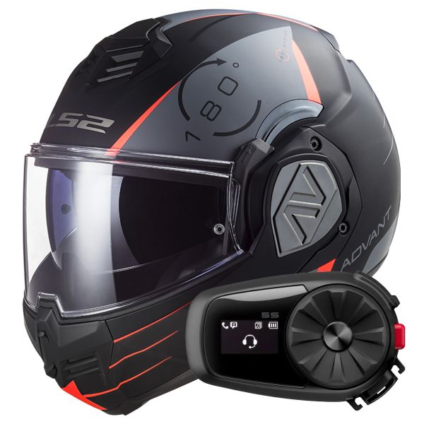 Modulare Apribile LS2 Advant Codex Matt Black Titanium FF906 + Kit Bluetooth 5S Solo