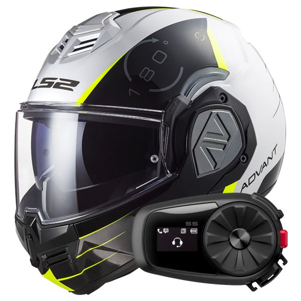 Modulare Apribile LS2 Advant Codex White Black FF906 + Kit Bluetooth 5S Solo