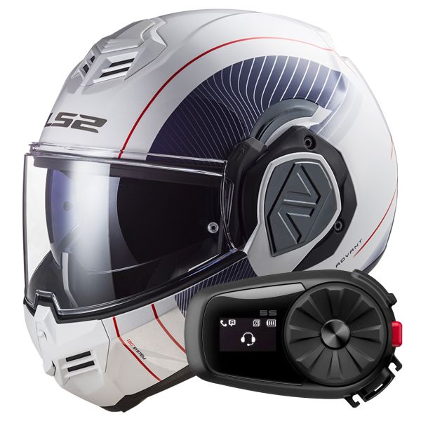 Modulare Apribile LS2 Advant Copper White Blue FF906 + Kit Bluetooth 5S Solo