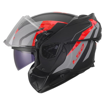 LS2 Advant II Glide Black Grey Red FF910