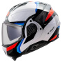 Casque Modulare Apribile LS2 Advant II Triple White Blue Red FF910
