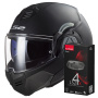 Casque Modulare Apribile LS2 Advant Matt Black FF906 + Kit Bluetooth 4X Cardo