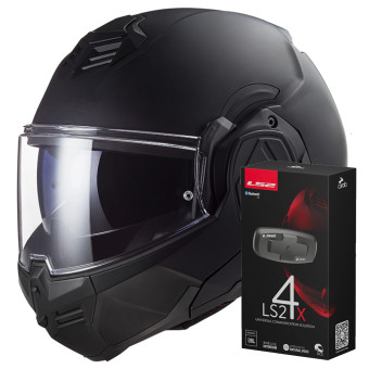 Modulare Apribile LS2 Advant Noir FF906 + Kit Bluetooth 4X Cardo