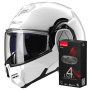 Casque Modulare Apribile LS2 Advant White FF906 + Kit Bluetooth 4X Cardo