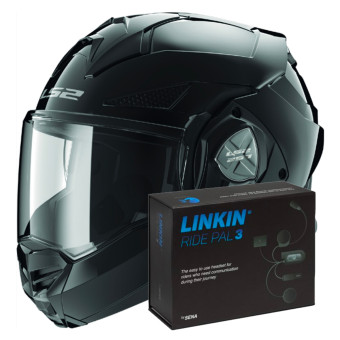 Modulare Apribile LS2 Advant X Black FF901 + Linkin Ride Pal III