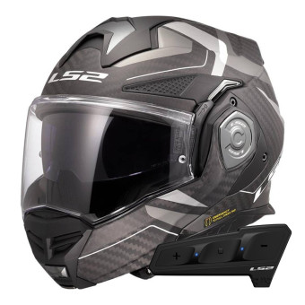 Modulare Apribile LS2 Advant X C Horizon Silver Grey FF901 + Kit Bluetooth Spectrum