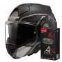 Casque Modulare Apribile LS2 Advant X Metryk Matt Titanium FF901 + Kit Bluetooth 4X Cardo
