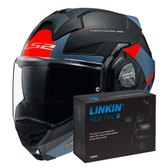 Modulare Apribile LS2 Advant X Oblivion M. Black Blue FF901 + Linkin Ride Pal III