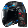 Casque Modulare Apribile LS2 Advant X Spectrum Black Titanium Blue FF901 + Kit Bluetooth 4X Cardo