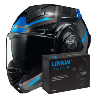 Modulare Apribile LS2 Advant X Spectrum Black Titanium Blue FF901 + Linkin Ride Pal III