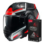 Casque Modulare Apribile LS2 Advant X Spectrum Black White Red FF901 + Kit Bluetooth 4X Cardo