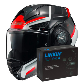 Modulare Apribile LS2 Advant X Spectrum Black White Red FF901 + Linkin Ride Pal III