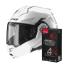 Casque Modulare Apribile LS2 Advant X White FF901 + Kit Bluetooth 4X Cardo