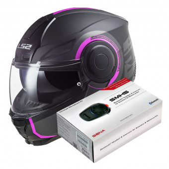 Modulare Apribile LS2 Scope Arch Matt Titanium Pink FF902 + Kit Bluetooth SMH5 Solo