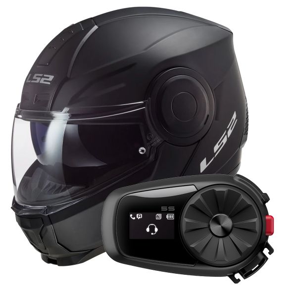 Modulare Apribile LS2 Scope Matt Black FF902 + Kit Bluetooth 5S Solo