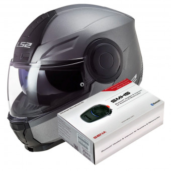 Modulare Apribile LS2 Scope Matt Titanium FF902 + Kit Bluetooth SMH5 Solo