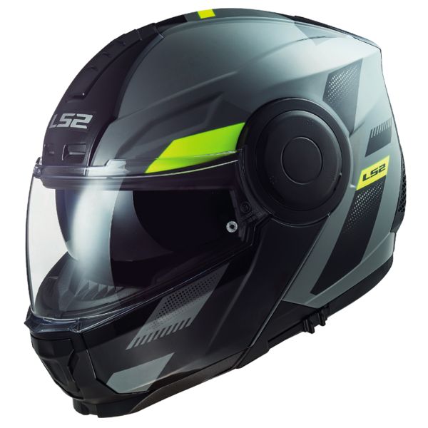 Casco Modulare LS2 SCOPE II Per Moto - Grigio E Giallo, Taglia XL