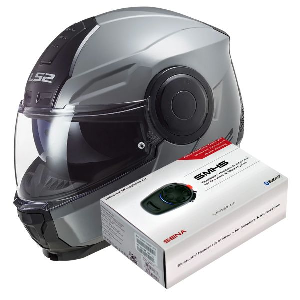 Modulare Apribile LS2 Scope Nardo Grey FF902 + Kit Bluetooth SMH5 Solo