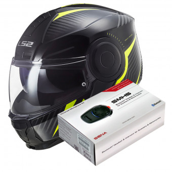 Modulare Apribile LS2 Scope Skid Black H-V Yellow FF902 + Kit Bluetooth SMH5 Solo