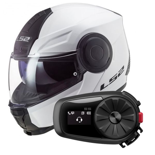 Modulare Apribile LS2 Scope White FF902 + Kit Bluetooth 5S Solo