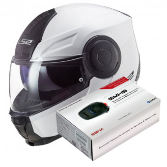 Modulare Apribile LS2 Scope White FF902 + Kit Bluetooth SMH5 Solo
