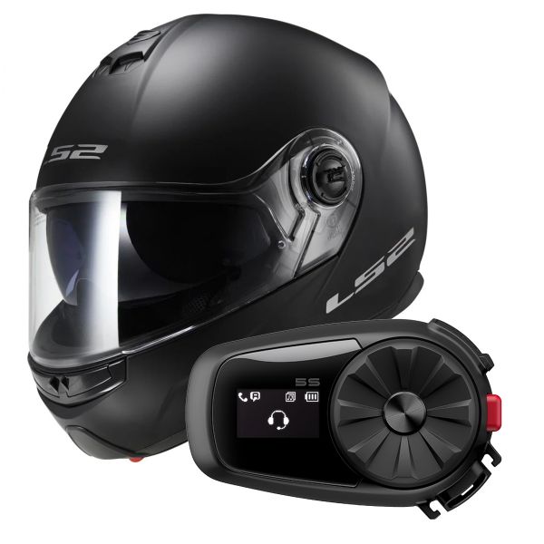 Modulare Apribile LS2 Strobe Matt Black FF325 + Kit Bluetooth 5S Solo