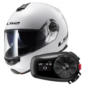 Modulare Apribile LS2 Strobe White FF325 + Kit Bluetooth 5S Solo