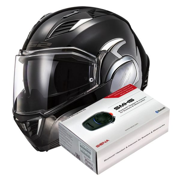 Modulare Apribile LS2 Valiant II Black FF900 + Kit Bluetooth SMH5 Solo