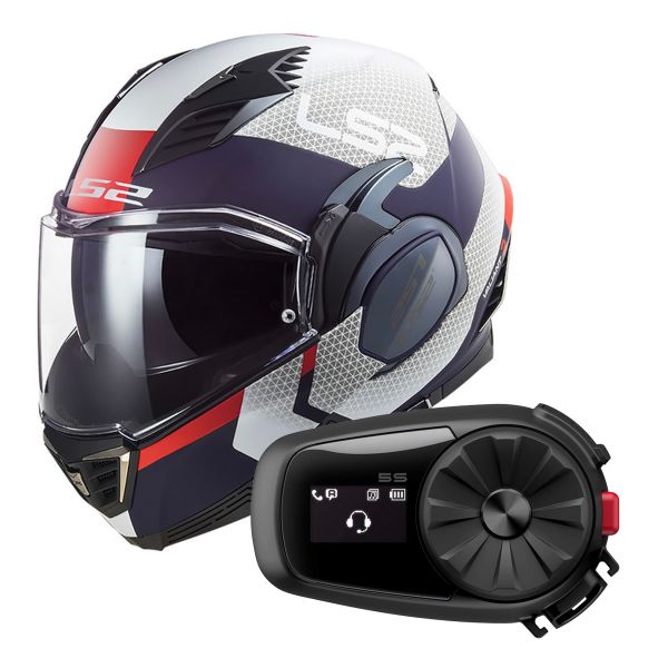 LS2 Valiant II Casco Modulare Per Moto, Titanio, Taglia XS (53/54 Cm), Doppia Omologazione Jet/Integrale, Con Visiera Parasole