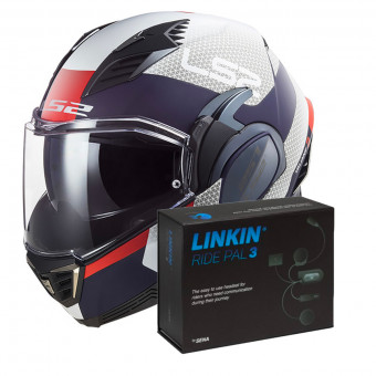 Modulare Apribile LS2 Valiant II Citius White Blue FF900 + Linkin Ride Pal III