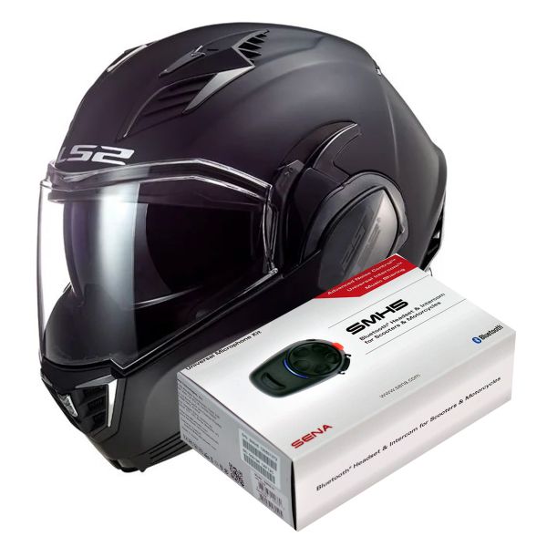 Modulare Apribile LS2 Valiant II Matt Black FF900 + Kit Bluetooth SMH5 Solo