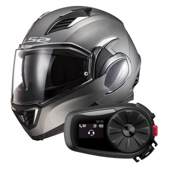 Modulare Apribile LS2 Valiant II Matt Titanium FF900 + Kit Bluetooth 5S Solo