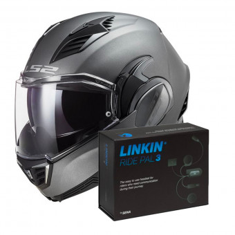 Modulare Apribile LS2 Valiant II Matt Titanium FF900 + Linkin Ride Pal III