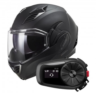 Modulare Apribile LS2 Valiant II Noir Matt Black FF900 + Kit Bluetooth 5S Solo