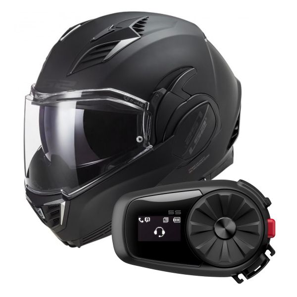 Modulare Apribile LS2 Valiant II Noir Matt Black FF900 + Kit Bluetooth 5S Solo