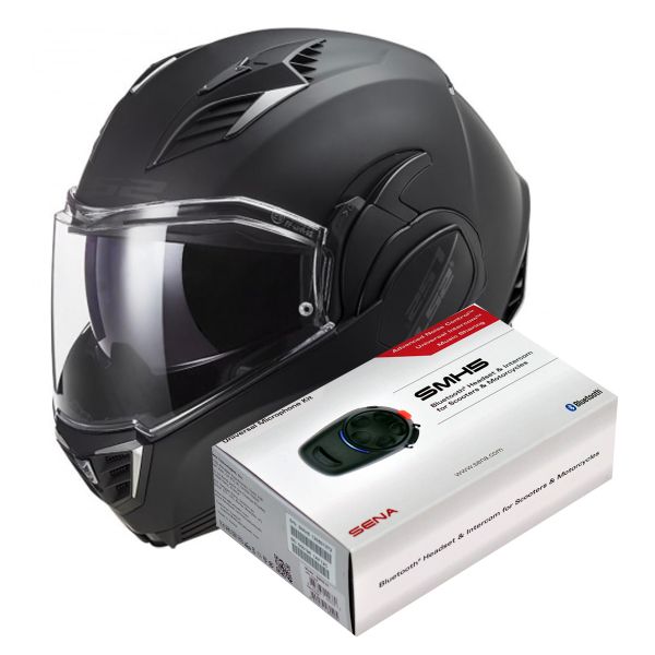 Modulare Apribile LS2 Valiant II Noir Matt Black FF900 + Kit Bluetooth SMH5 Solo