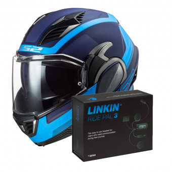 Modulare Apribile LS2 Valiant II Orbit Matt Blue FF900 + Linkin Ride Pal III