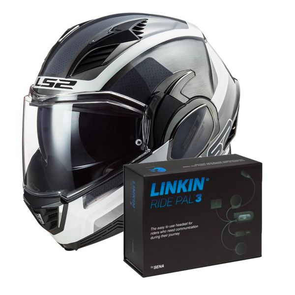 Modulare Apribile LS2 Valiant II Orbit Matt Jeans FF900 + Linkin Ride Pal III