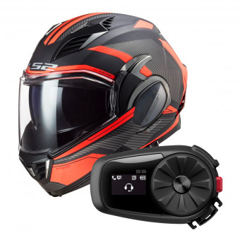 Modulare Apribile LS2 Valiant II Revo Matt Titanium Orange FF900 + Kit Bluetooth 5S Solo