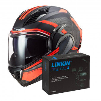 Modulare Apribile LS2 Valiant II Revo Matt Titanium Orange FF900 + Linkin Ride Pal III